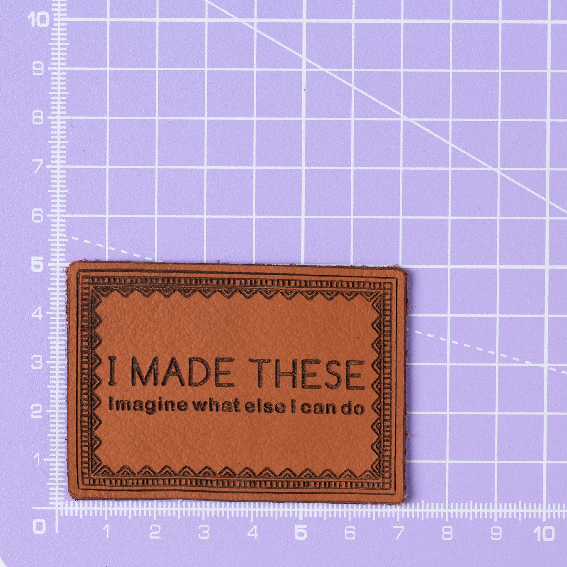 I MADE THESE Pack of 2 Leather Jeans Labels Whisky Tan Etsy
