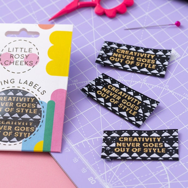 CREATIVITY never goes out of style - Pack of 6 sewing labels