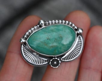 Sterling Silver Cross Hat Pin W/ Genuine Turquoise - Etsy display picture 1