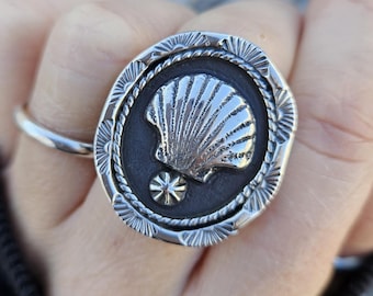 SIZE 6.25-6.5 Sterling Silver Shell Ring
