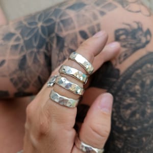 Thick Hammered Silver Rings Made To Order