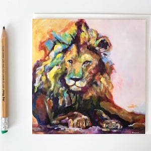 Carte de vœux Lion, Carte de vœux Lion, Carte Zodiaque Lion, Carte Anniversaire Lion, Carte Vierge, Décor d’étagère Lion