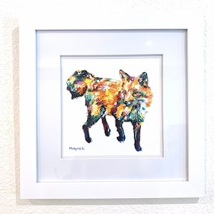 Kleurrijke vossenschilderij - Modern bosdecor - Hedendaagse vossenkunst