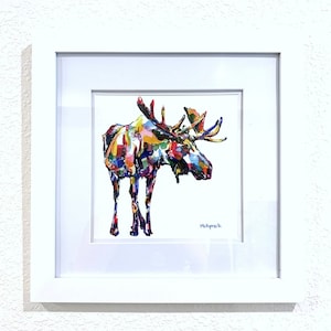 Manitou Moose Painting - Modern Woodland Décor - Contemporary Moose Art