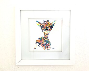 Sweet Baby Giraffe Painting - Stampa colorata di acquerello originale - Giraffe Wall Decor