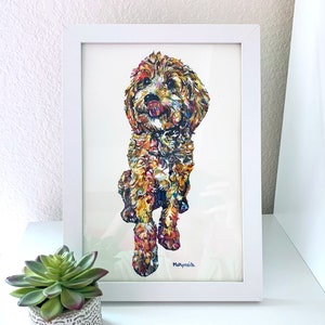 Goldendoodle Watercolor Painting - Doodle Wall Art - Mini Goldendoodle Gift