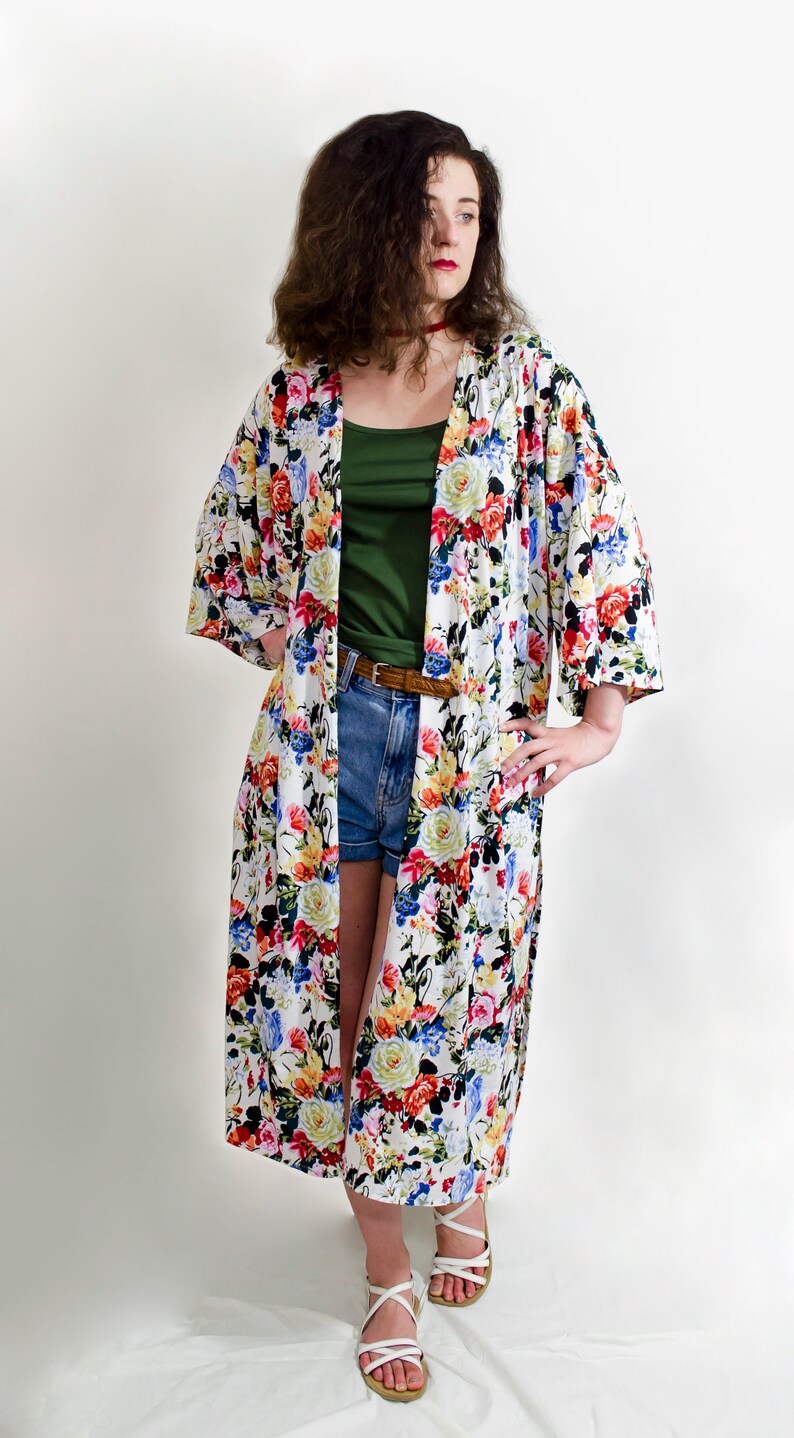 Womens Floral Tassle Loose Kimono Ladies Flowers Baggy Open Cardi Kimono Top