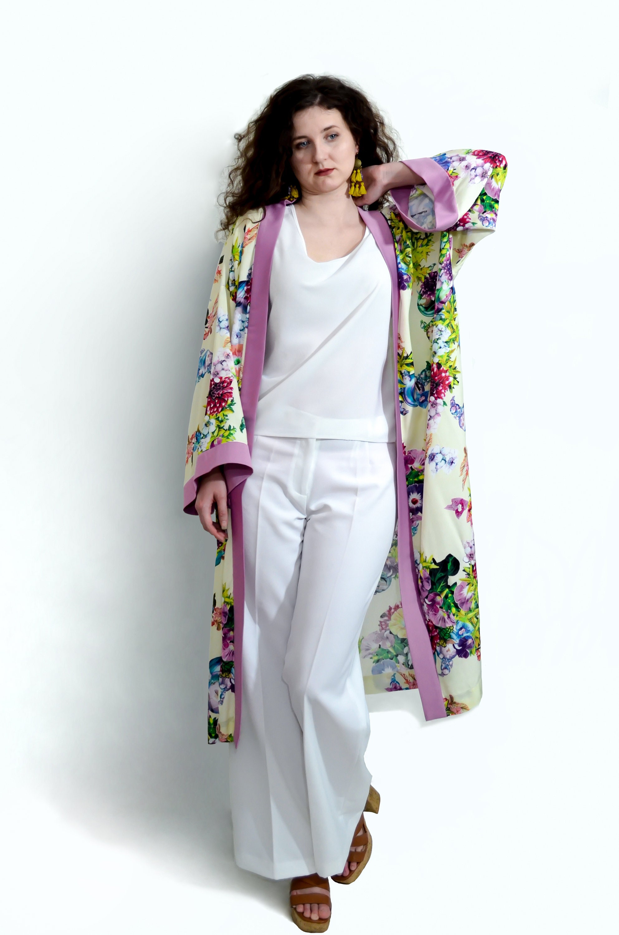 Kimono Long Sleeve Cotton Kimono Boho Kimono Cardigan | Etsy