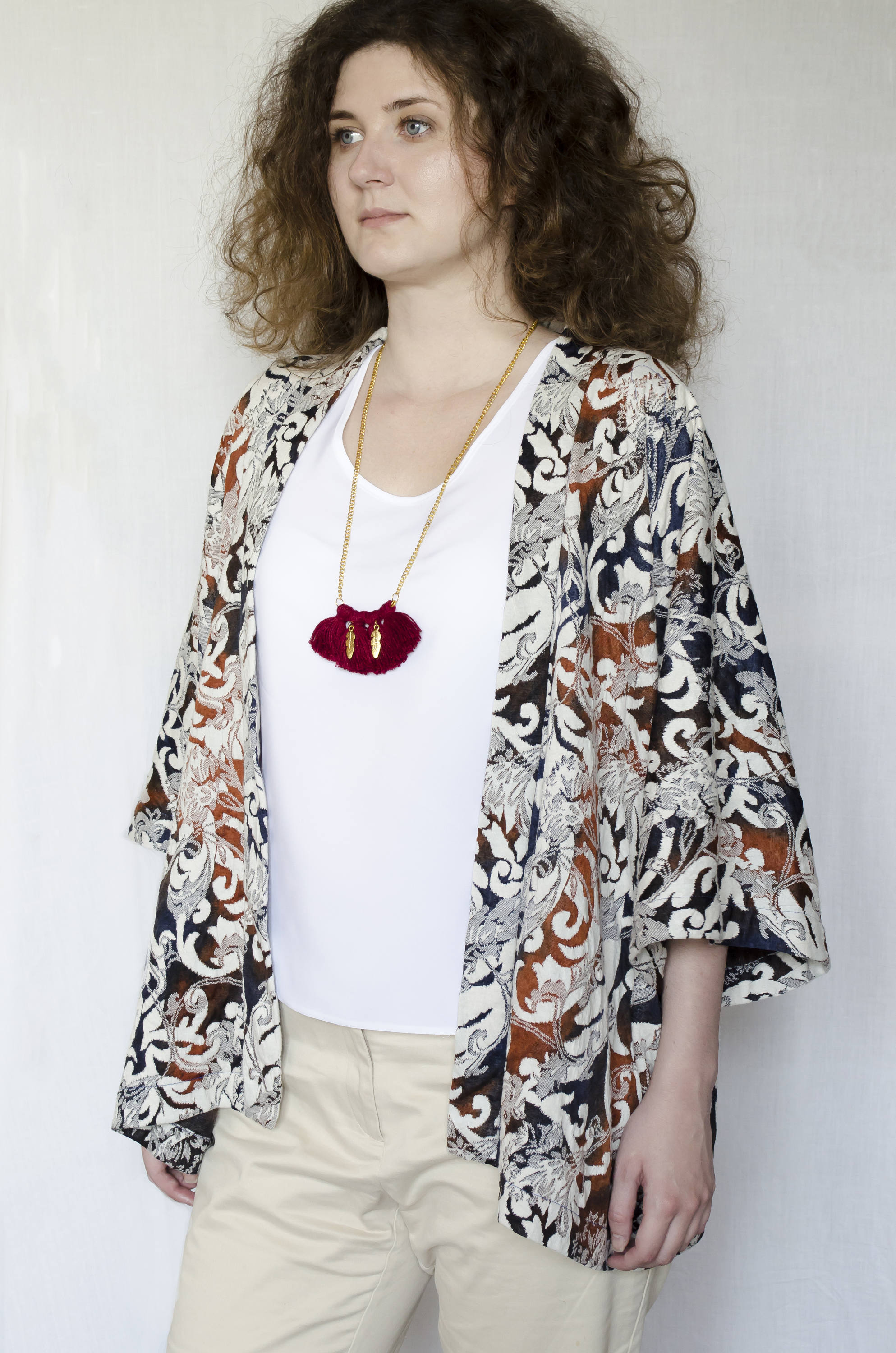 cropped kimono cardigan