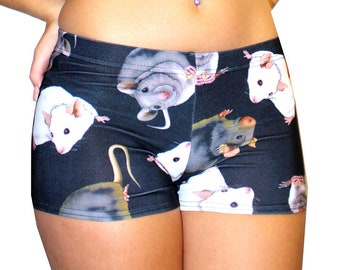 Cute Mouse Rats Alternative Printed Hot Pants Shorts Fancy Dress