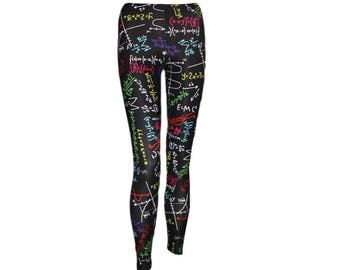 Maths Numbers Formula Equations Back To School Blackboard Printed Leggings