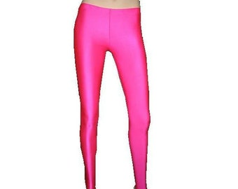 Neon UV Nylon Spandex Disco Clubbing Party 50's 60's Stretch Leggings - Available In 9 Colours.