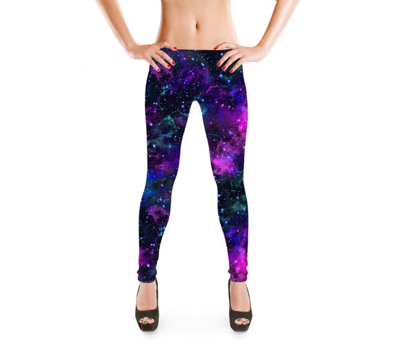 Galaxy Stars Space Cosmos Planets Printed 4 Way Stretch Leggings