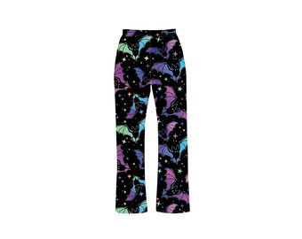 Multi Galaxy Bats Stars Print Loungewear Sleepwear Pyjama Bottoms Pj