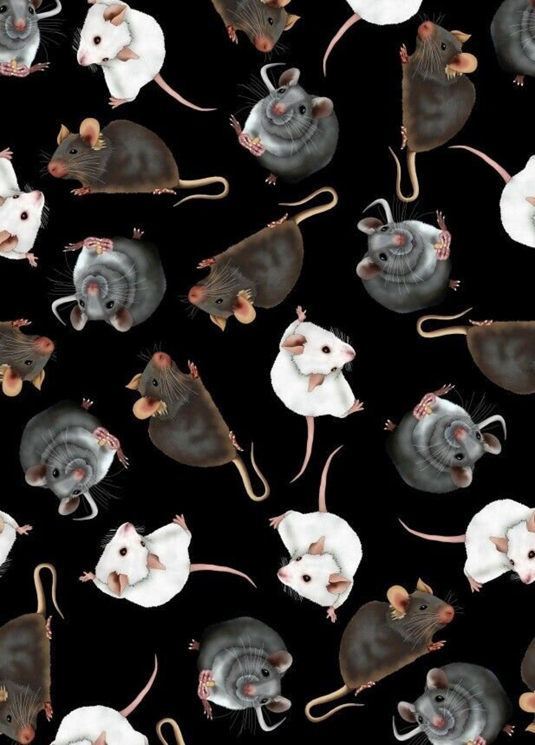 Adorable Cute Mouse Rats Mice Rodent Print Stretch Micro Spandex