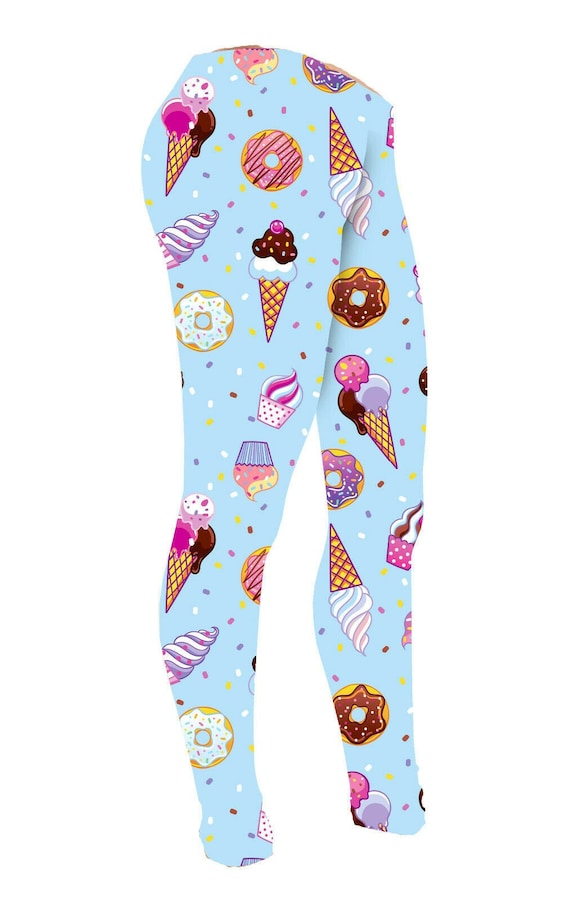 Girls Cute Cupcakes Ice Cream Donuts Pattern Print Leggings Etsy