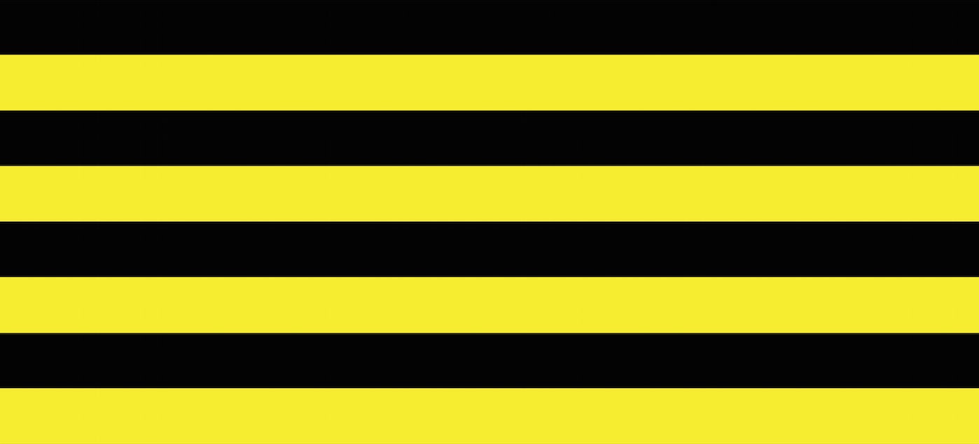 Black & Yellow Stripes 1 Inch Horizontol Stripe Bumble Bee Print