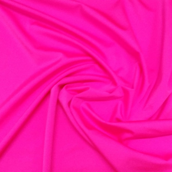 Neon UV Fluorescent Pink Disco Nylon Spandex 4 Way Stretch Fabric Premium Dancewear Swimwear Leotard Leggings