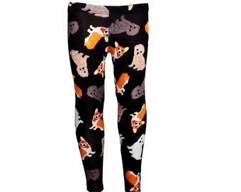 Girls Cute Dogs Puppies Animal Print Girls Leggings