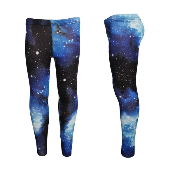 Filles Awesome Blue Galaxy Space Universe Print Leggings