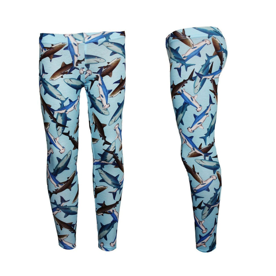 Girls Cute Sharks Sealife Animal Print Girls Leggings - Etsy