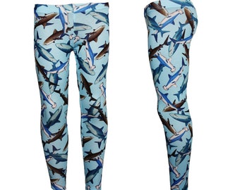 Shark Printed Leggings - Etsy