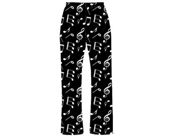 Unique Musical Notes Symbols Signs Print Loungewear Sleepwear Pyjama Bottoms