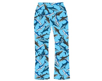 Shark Sealife Under Water Fish Print Loungewear Sleepwear Pyjama Bottoms Pants