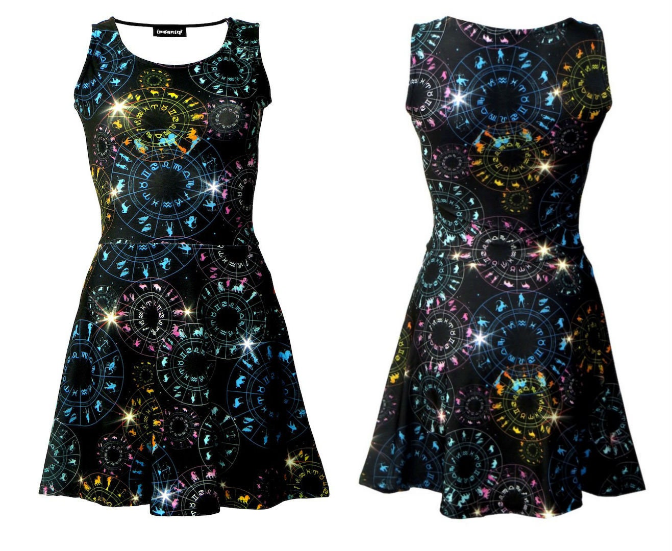 Image of Astrology Horoscope Star Sign Zodiac Alternative Printed Skater Dress