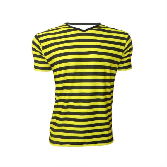 Black and yellow top t shirt striped