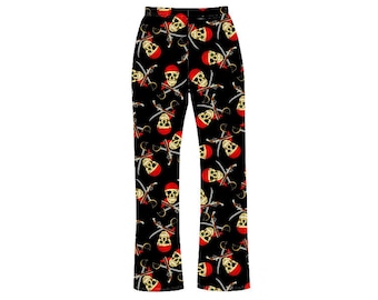 Pirate Skull Guns Swords Skulls Print Loungewear Sleepwear Pyjama Bottoms Pants