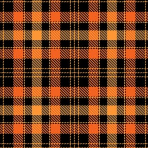 Orange And Black Tartan Check Plaid Print Stretch Spandex Fabric Stunning Sewing Dressmaking Festival Apparel image 3