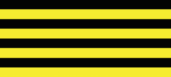 Black & Yellow Stripes 1 Inch Horizontol Stripe Bumble Bee Print Stretch  Spandex Fabric UK Sewing Apparel