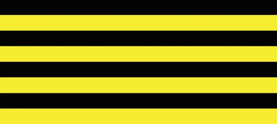 Black & Yellow Stripes 1 Inch Horizontol Stripe Bumble Bee Print Stretch  Spandex Fabric UK Sewing Apparel