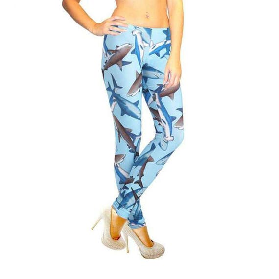 Sea Life Under Water Shark Printed Leggings -  Canada