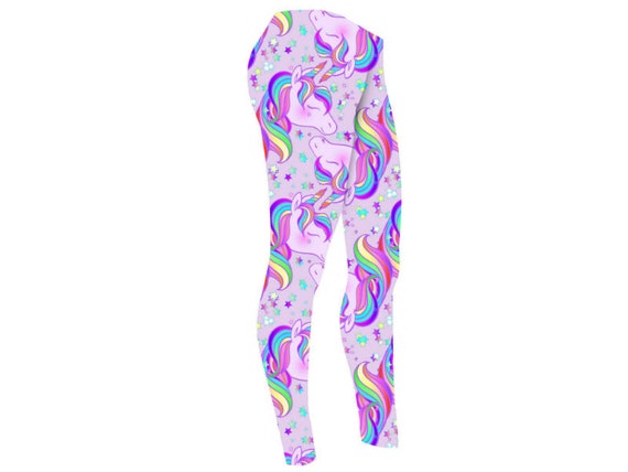 Girls Cute Rainbow Multi Unicorn Stars Print Leggings -  Canada