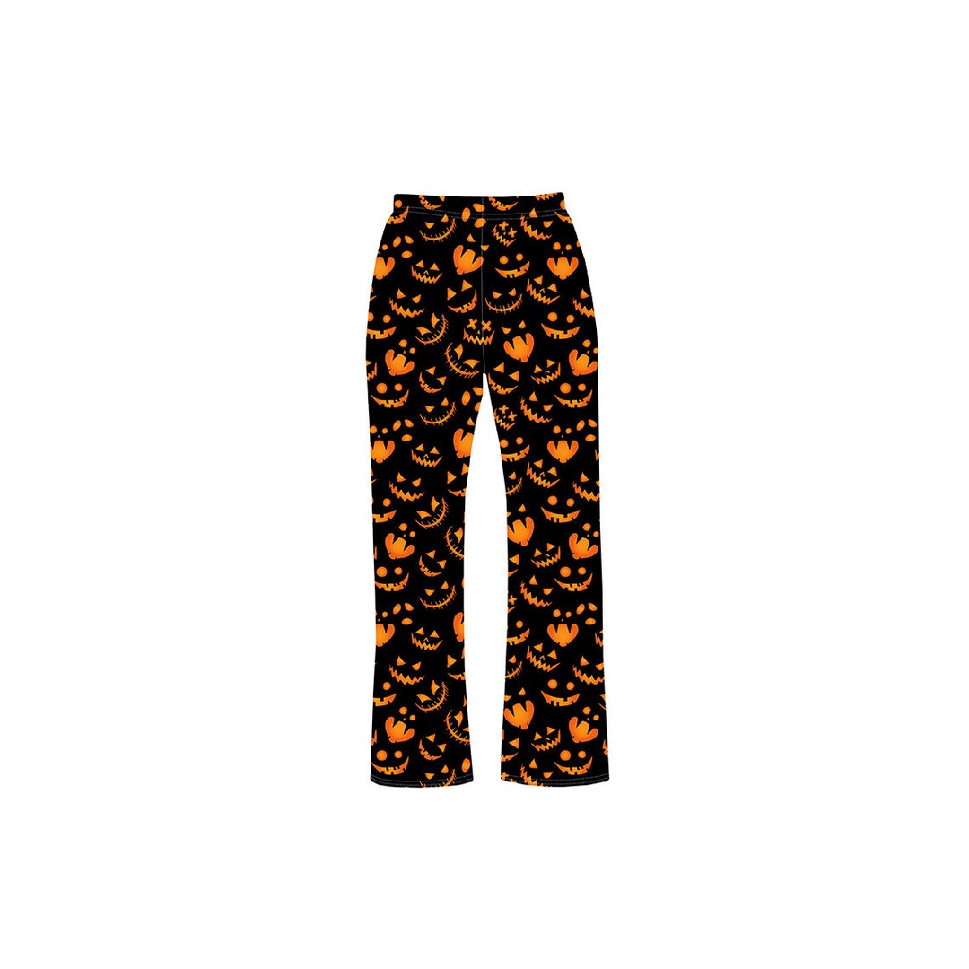 Unisex Spooky Pumpkins Eye Face Halloween Printed Loungewear Sleepwear  Pyjama Bottoms
