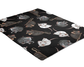 Adorable Cute Mouse Rats Mice Rodent Design Blanket Throw Soft Warm Fleece Decorative Bed Sofa Picnic 150 x 150cm