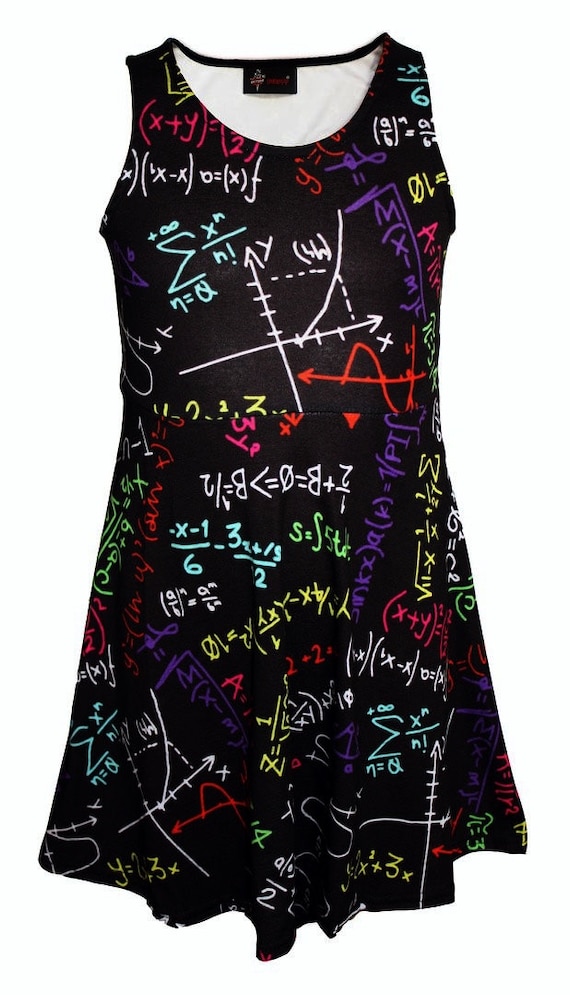 Girls Maths Numbers Formula Equations Back to School Blackboard Printed  Sleeveless Skater Dress -  Singapore