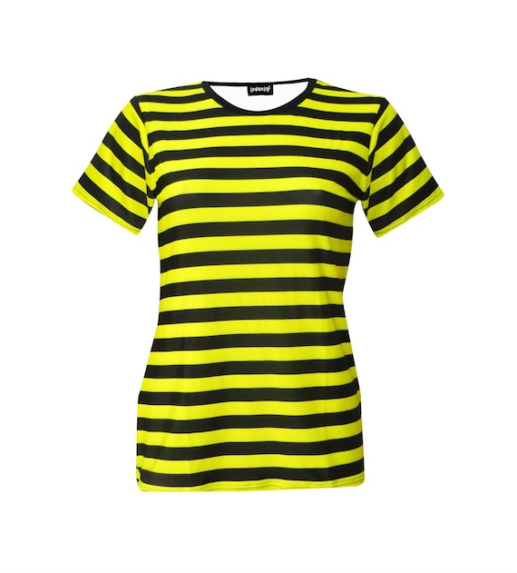 T shirt rayé jaune et noir sales