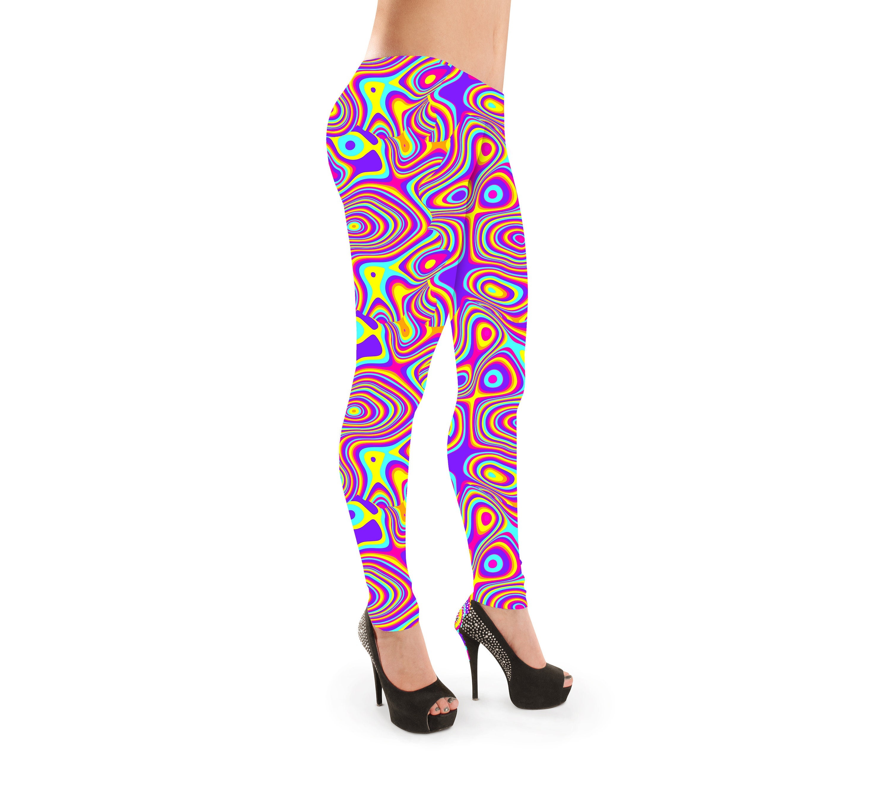 Abstract Spiral Yoga Capri Leggings for Women Unique Colorful Art All Over  Print Womens High Waisted Capris Perfect for Running & Crossfit 