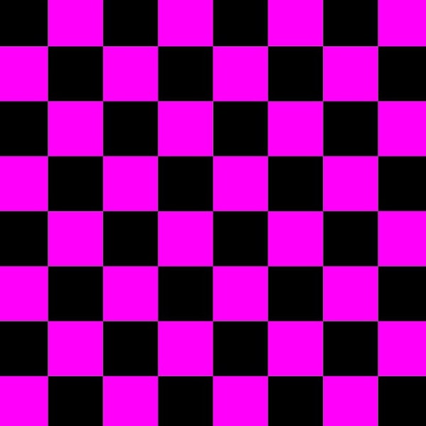 Pink And Black Checker Board 2.5cm Square Check Print Stretch Spandex Fabric Stunning Sewing Dressmaking Festival Apparel