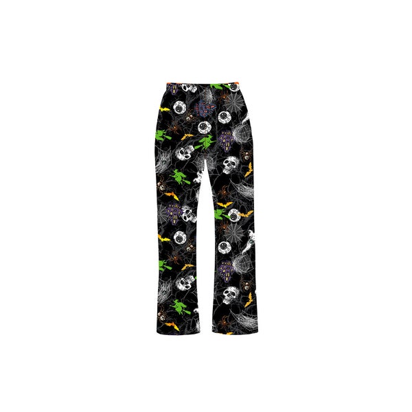 Gothic Ghosts Spooky Skulls Spiders Alternative All Over Printed Loungewear Pyjama Bottoms Pants