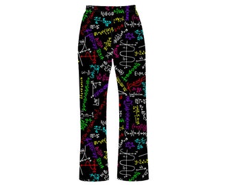 Women's Back To School Maths Formula Equations Pattern Loungewear Sleepwear Pyjama Bottoms