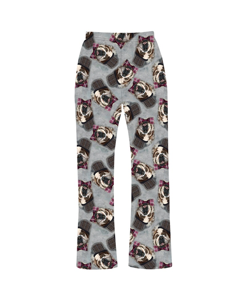 Damen süße Bull Hund Mops Welpen Muster Haustiere Liebhaber Loungewear Sleepwear Pyjama Bottoms Bild 1