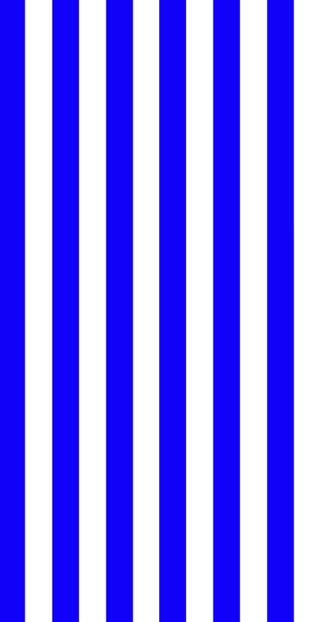 Blue & White Stripes 1 Inch Vertical Stripe Strip Print Stretch Spandex