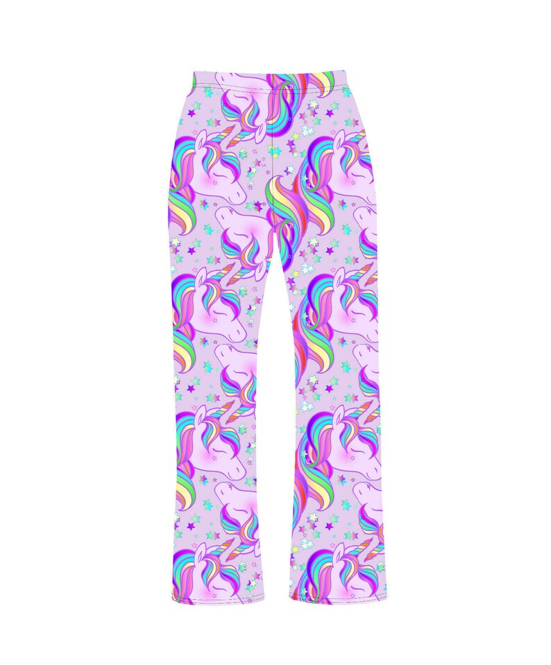 Multi Rainbow Unicorn Stars Print Loungewear Sleepwear Pyjama Bottoms Pants