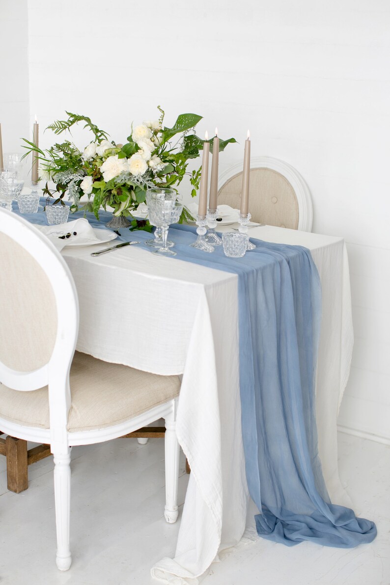 Light Blue Table Runner Wedding Table Runner 100 Silk