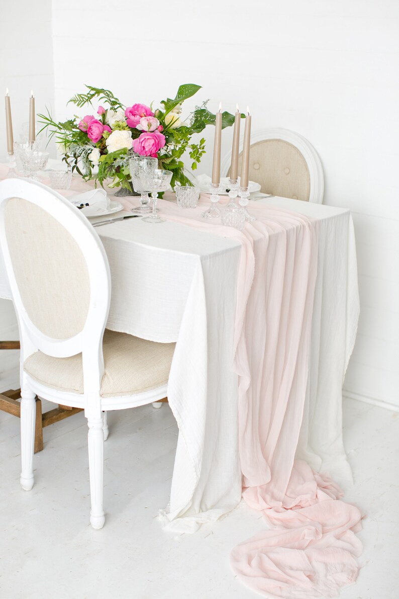 Blush Table runner Wedding Table runner 100 Silk Etsy