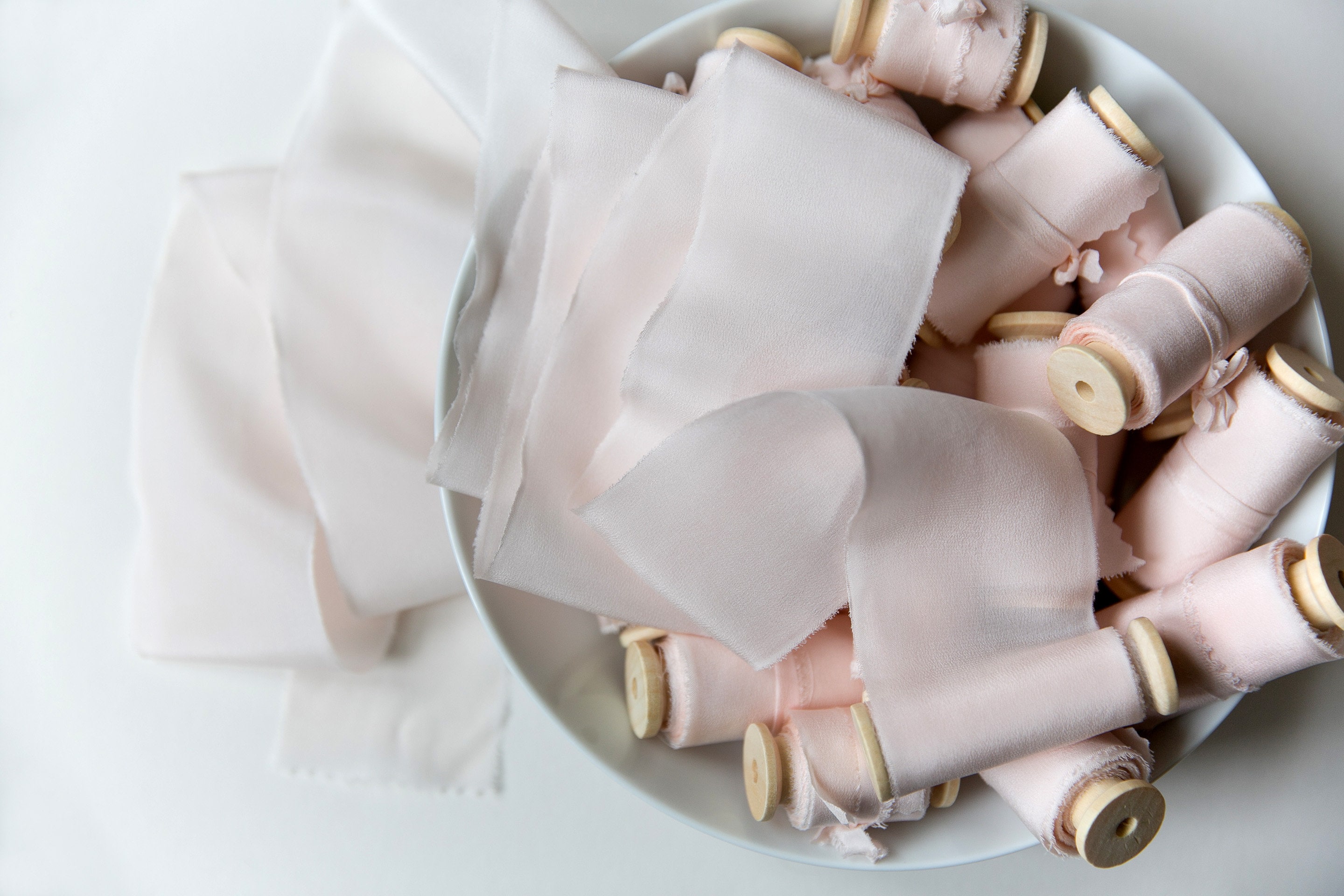 Ruban de soie, ruban de soie orange pêche teint à la main, rubans de soie, rubans de soie teints à la main, ruban de soie 100 % pure, ruban de bouquet